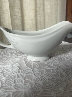 Vintage White Sterling China Gravy Boat